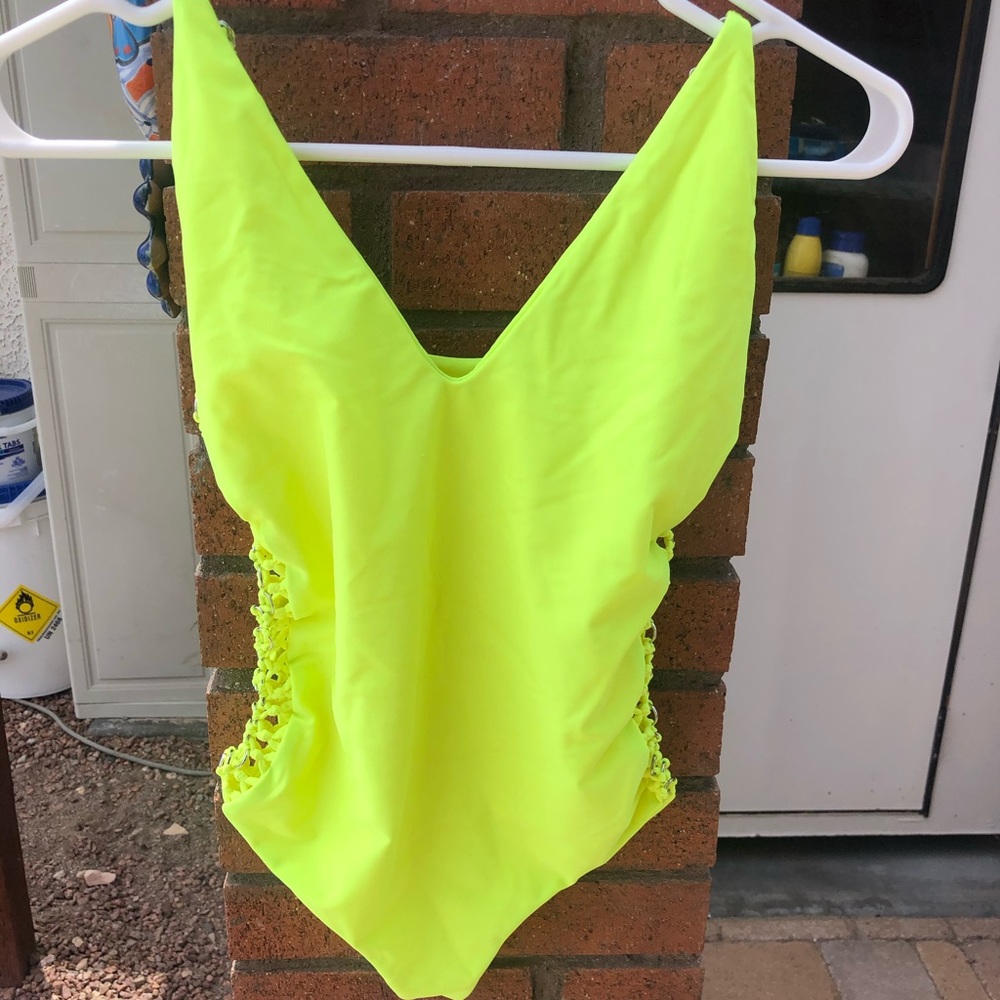 NWT MIKOH NEON YELLOW ONE PIECE SWIMSUIT